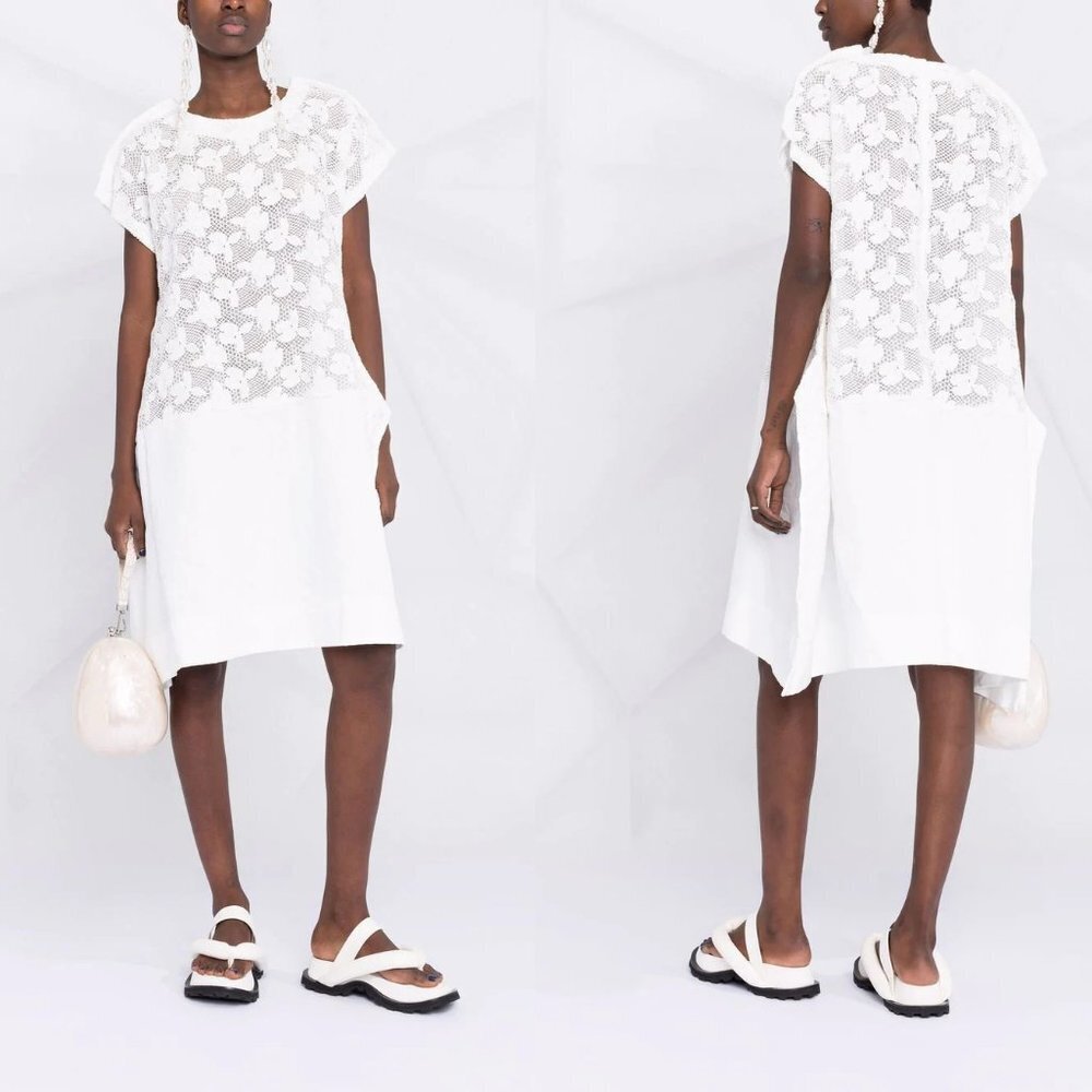 Comme des Garcons Floral Embroidered Mesh T-shirt Dress SS22 NWT